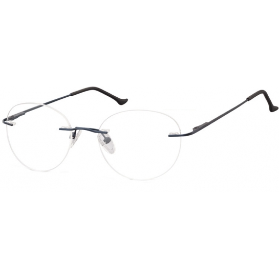 Patentki Bezramkowe Okulary oprawki okrągłe korekcyjne Sunoptic 985C granatowe